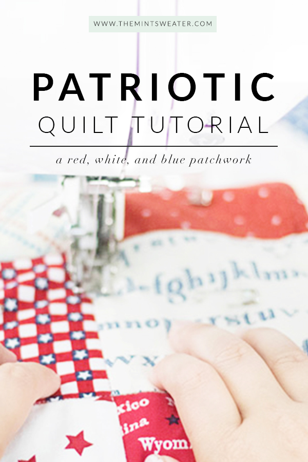patriotic quilt tutorial-independence day-fourth-of-july-red-white-blue-quilt