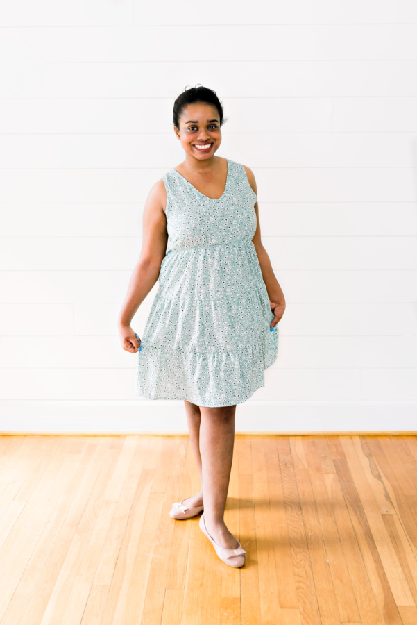 the mint sweater boutique- summer lookbook 2020- Floral dress- sage colored- Danielle Michels Dress